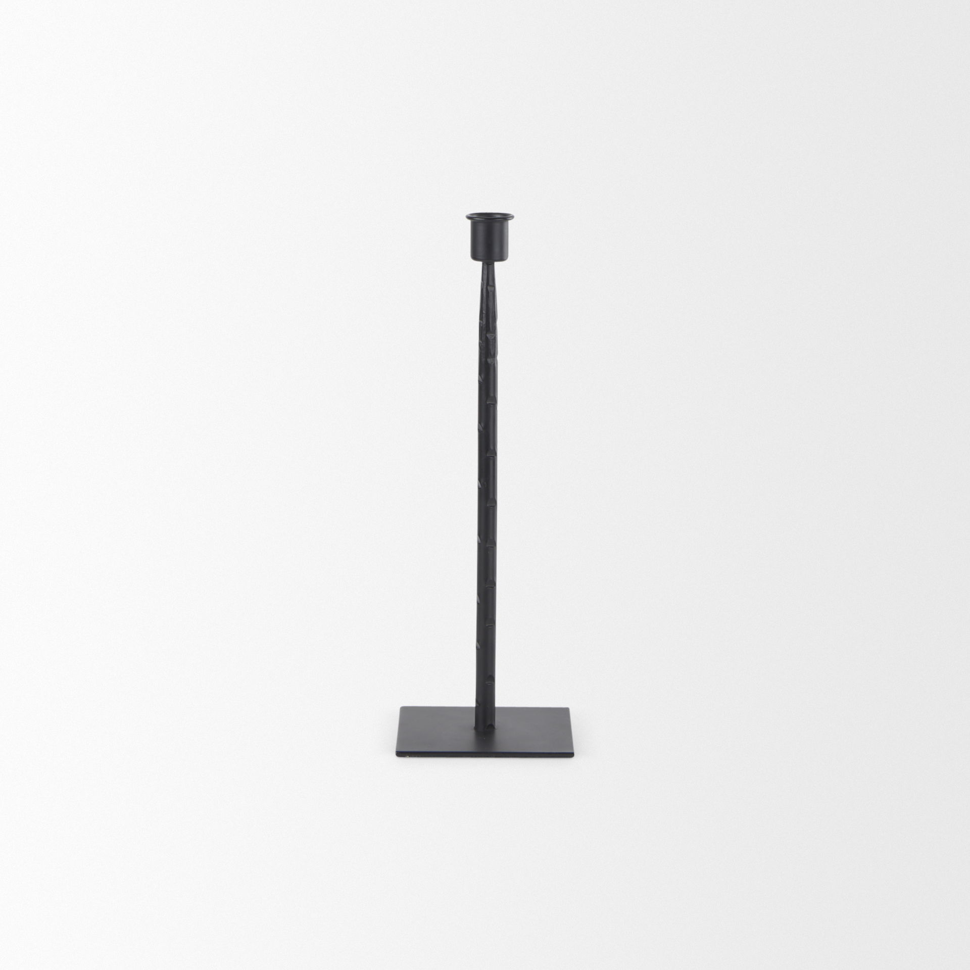 Porter  Small Black Iron Candle Holder, Candles & Candle Holder by Mercana, 4.5" length x 4.5" width x 12" height View 5