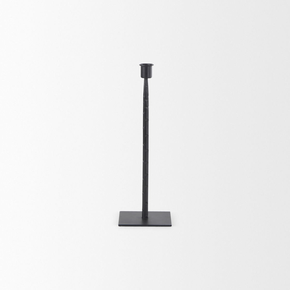 Porter  Small Black Iron Candle Holder, Candles & Candle Holder by Mercana, 4.5" length x 4.5" width x 12" height View 5