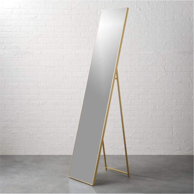 Online Designer Bedroom Infinity Brass 16"x69" Standing Mirror