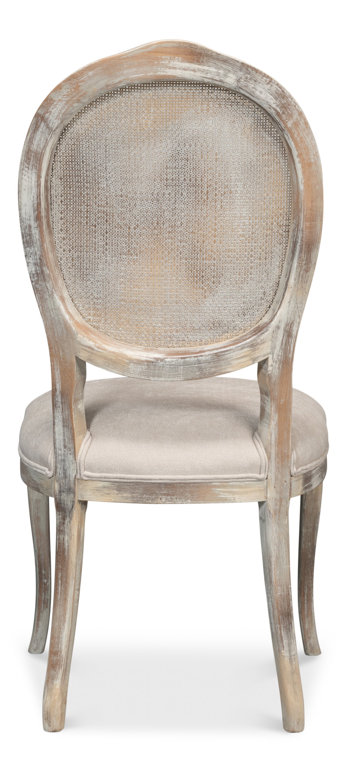Oval Cane Back S/Chair Grey Oak  Taupe, by Sarreid, 2' length x 1'9" width x 3'5" height View 10