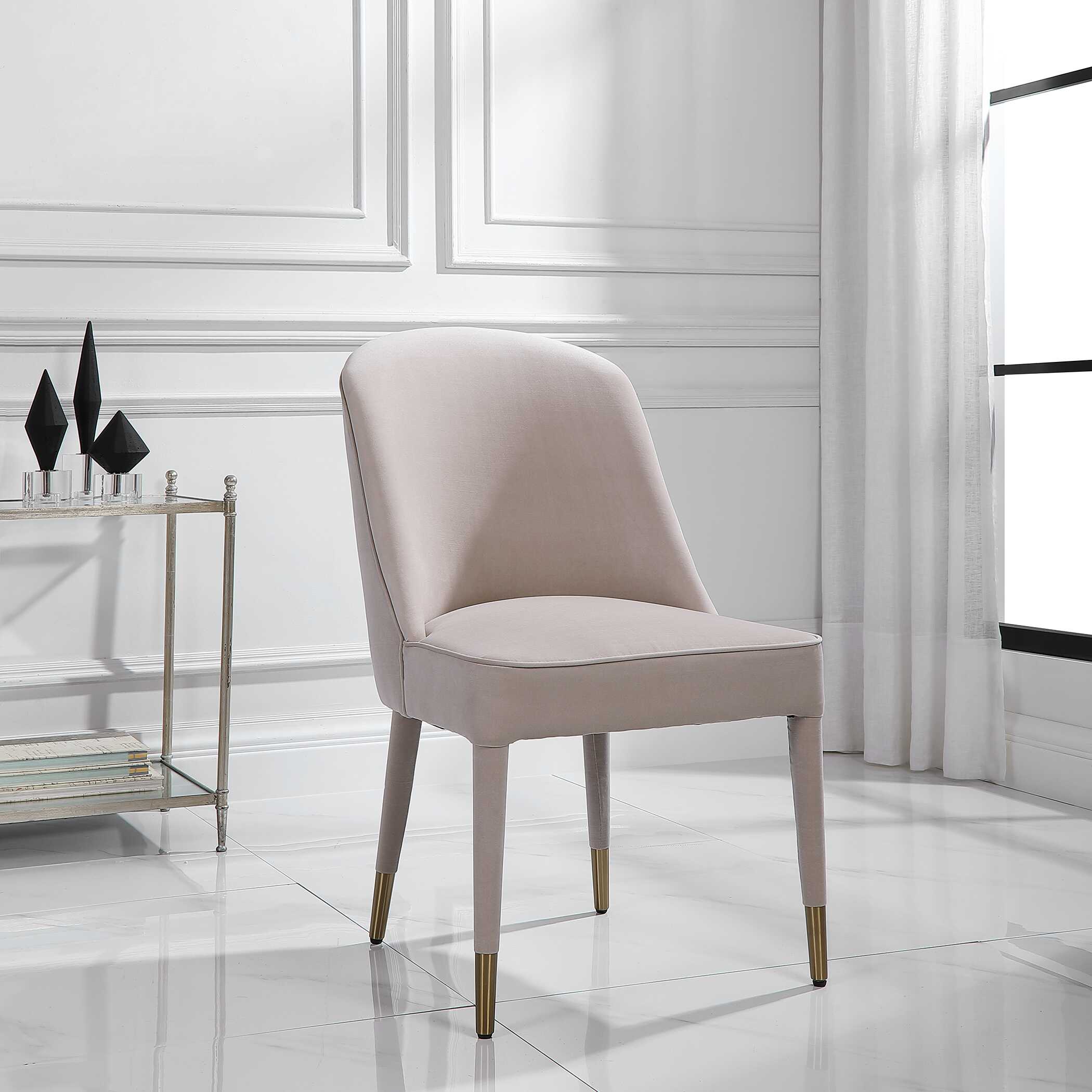 Brie Armless Chair Champagne Set Of 2 large image 