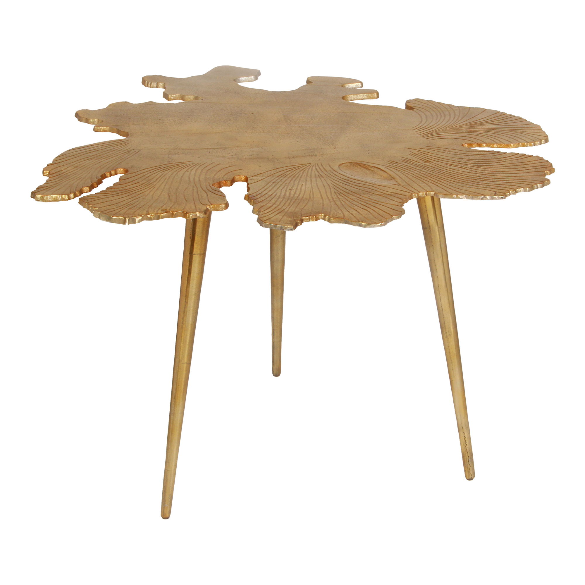 Amoeba Side Table Gold, Side & End Table by Moe's Home, 28" width x 20" height x 24" depth View 1