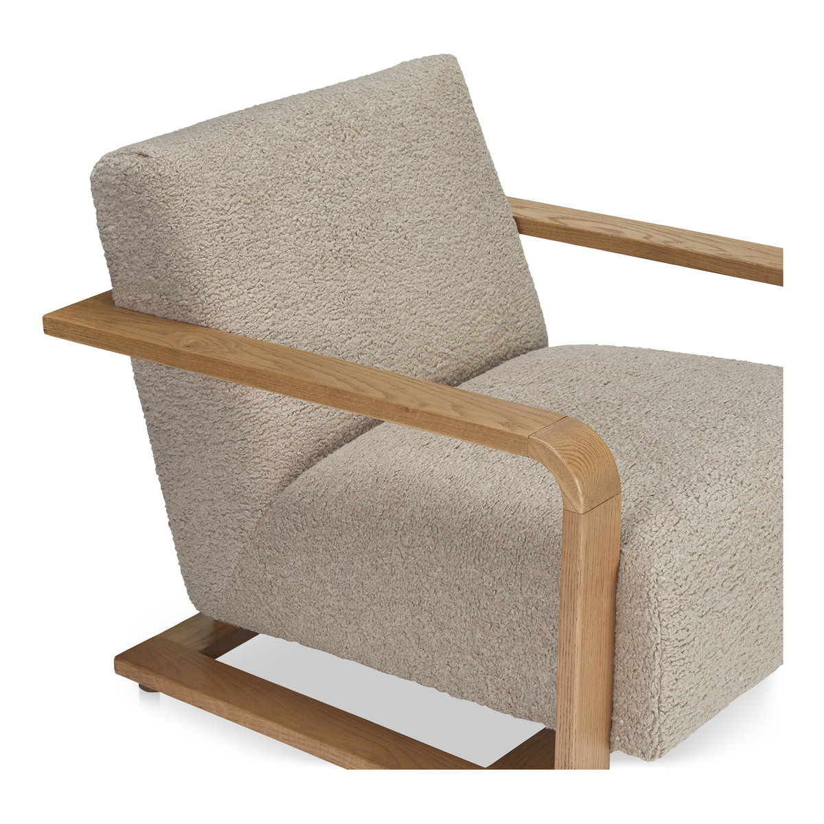 Eckersley Lounge Chair Beige Faux Shearling, Accent Chair by Moe's Home, 29.5" width x 29" height x 36" depth View 5