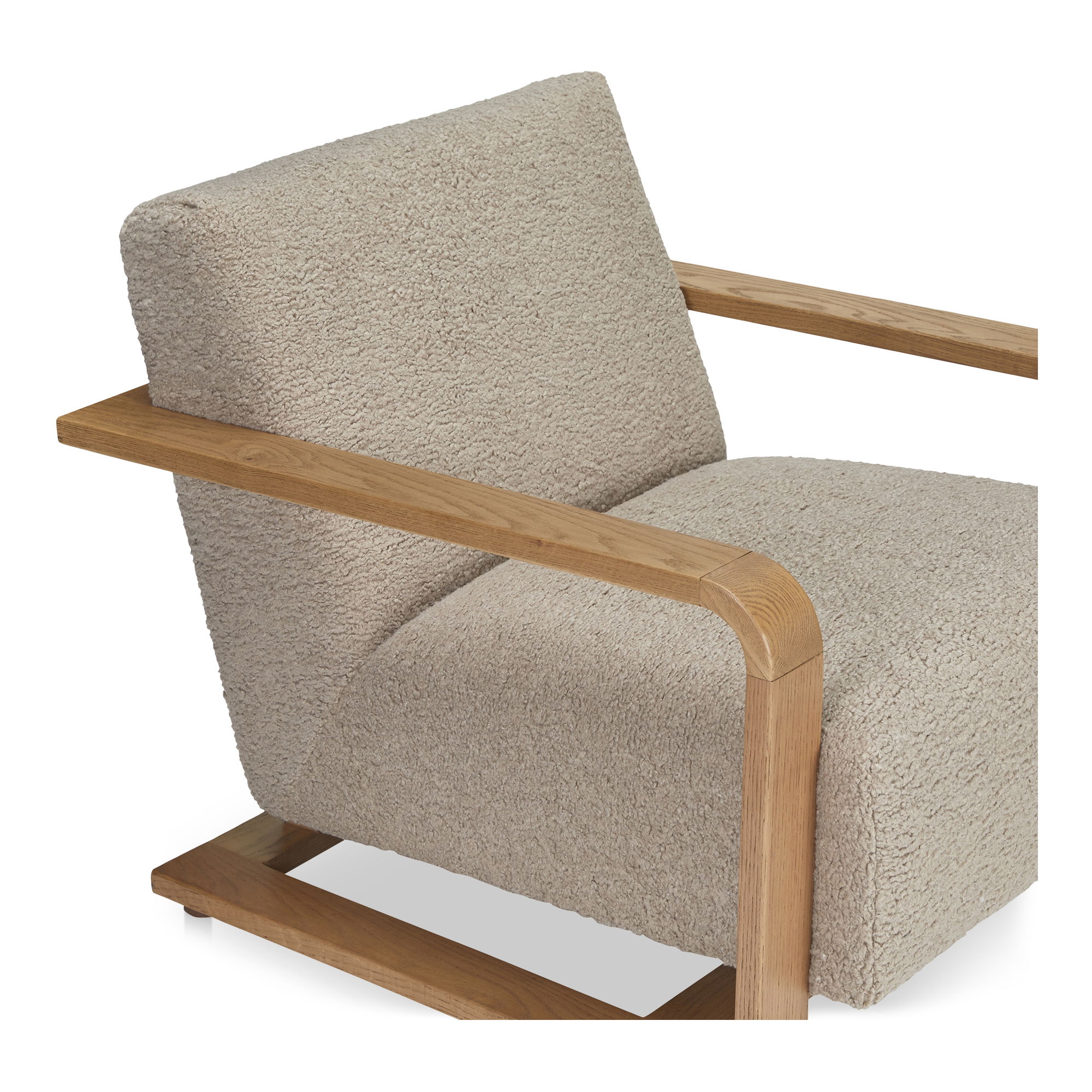 Eckersley Lounge Chair Beige Faux Shearling large image 