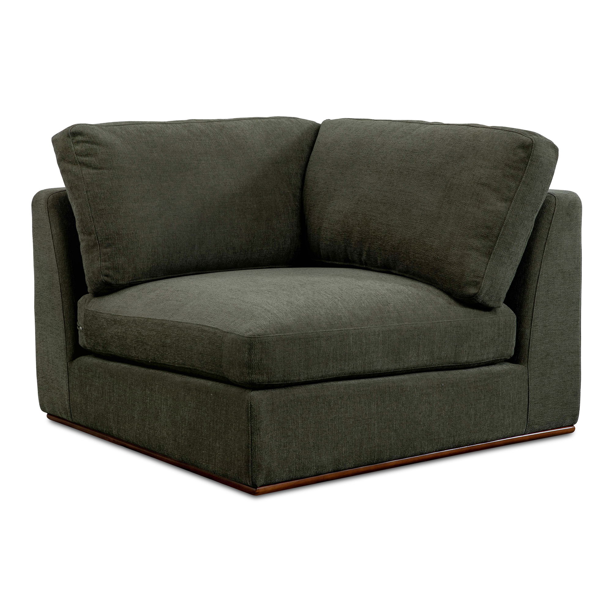 Rue Corner Chair Deep Green, Sectional Sofa by Moe's Home, 40.6" width x 23.6" height x 40.6" depth View 3