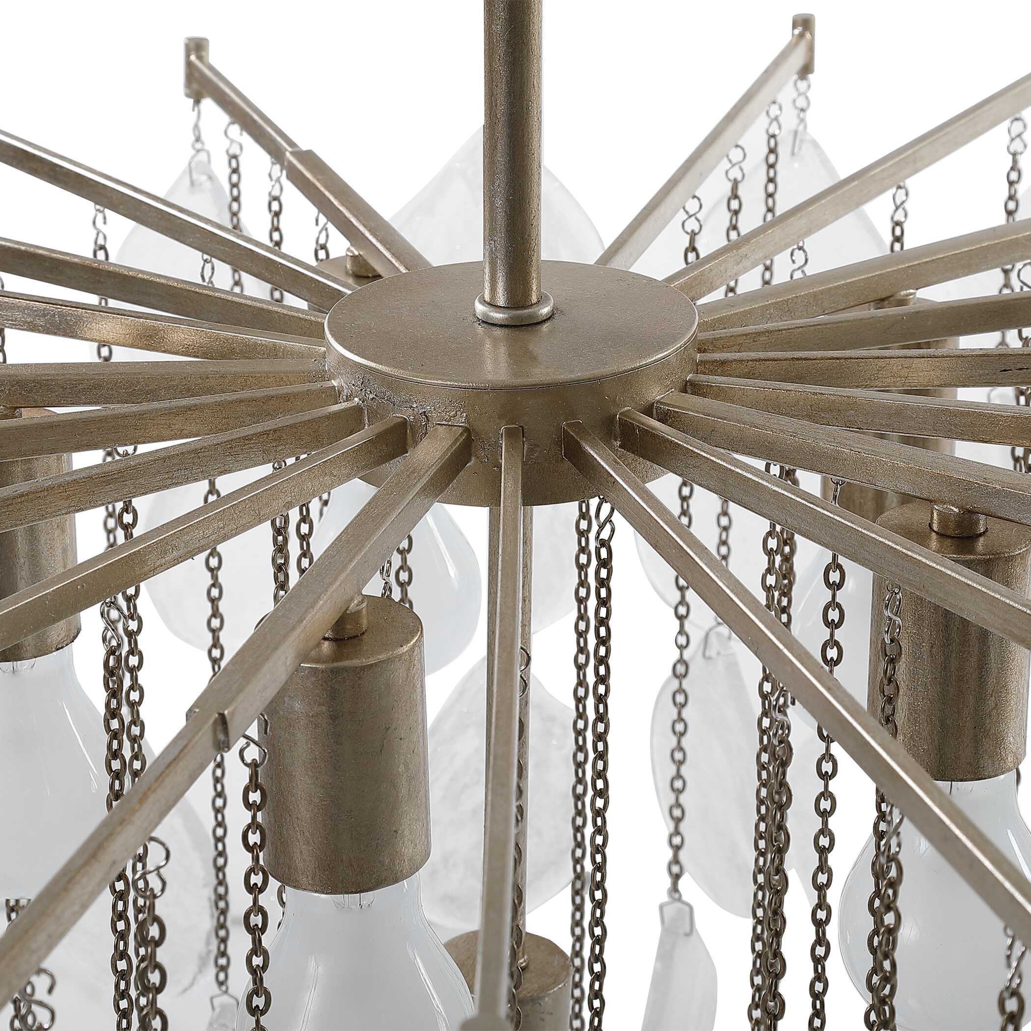 Goccia 6 Light Tear Drop Glass Pendant, Ceiling Light by Uttermost, 28.75" width x 23" height x 28.75" diameter x 28.75" depth View 7