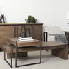 Maddox Set of 2 Brown Solid Wood Top Black Metal Base Nesting Coffee Tables thumbnail 2