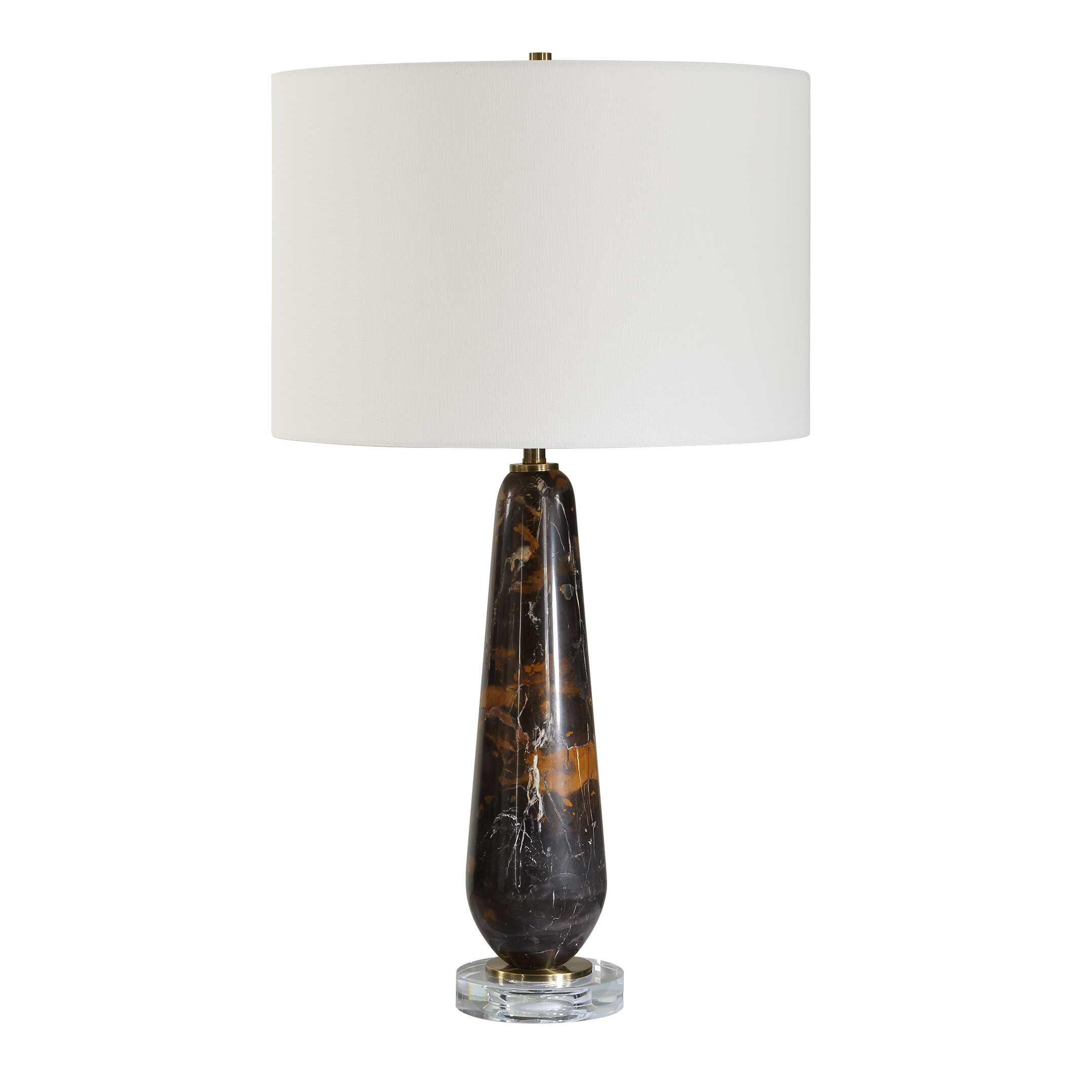 Dames Dark Marble Table Lamp, by Uttermost, 15" width x 26.75" height x 15" depth View 4