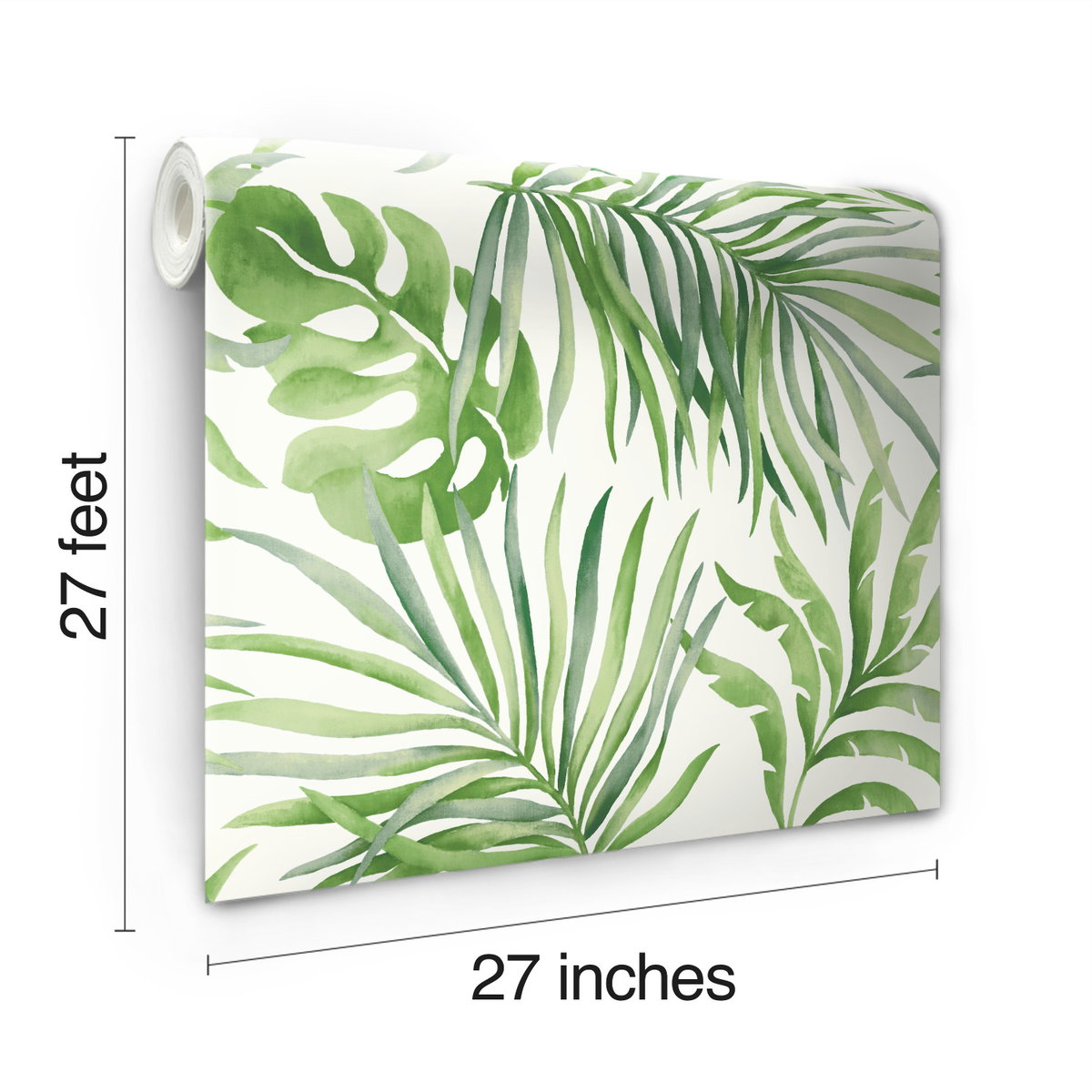Paradise Palm Green Wallpaper, by York Wall, 27' length x 2'3" width x 0.02" depth View 6