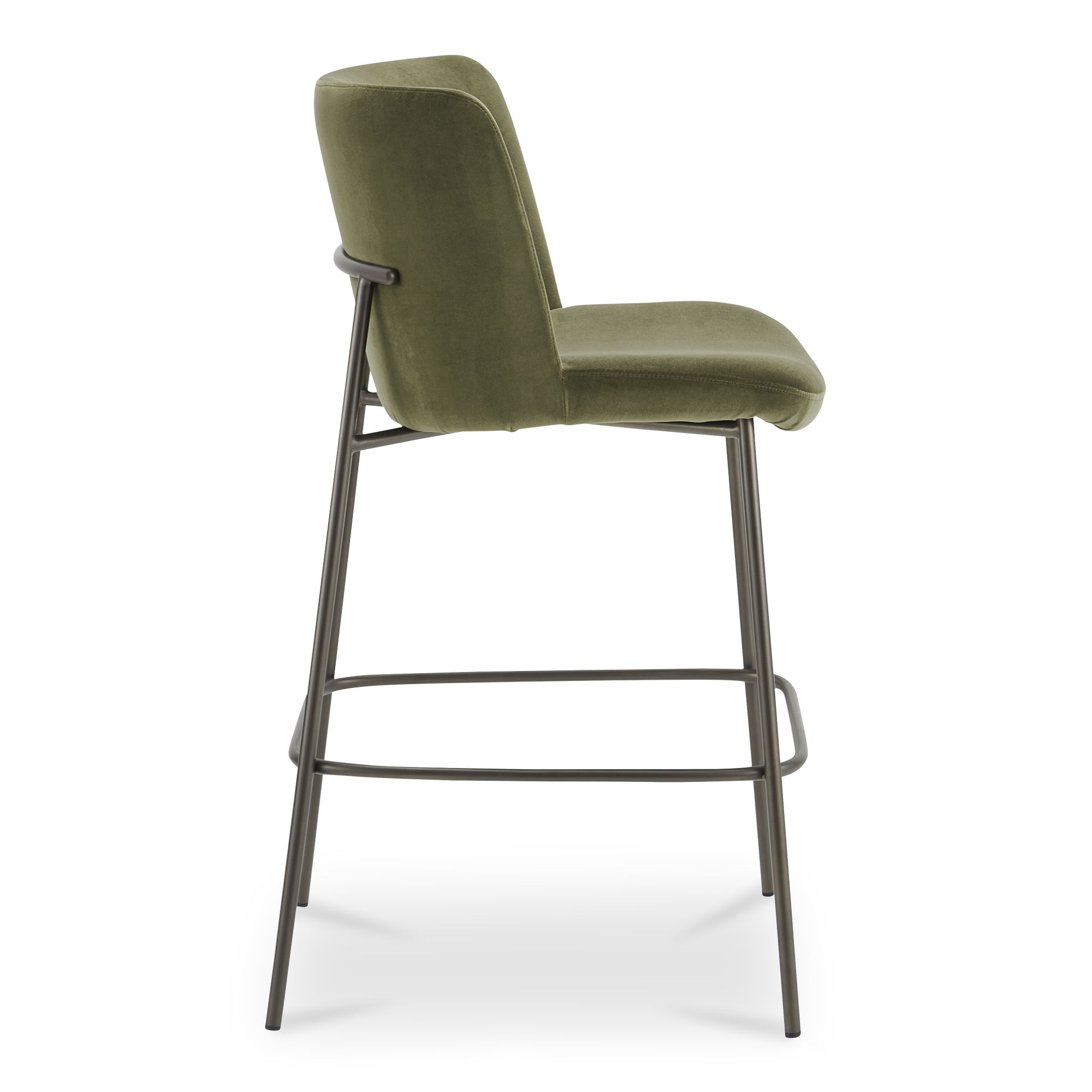 Early Bar Stool Faux Green Mohair large image 