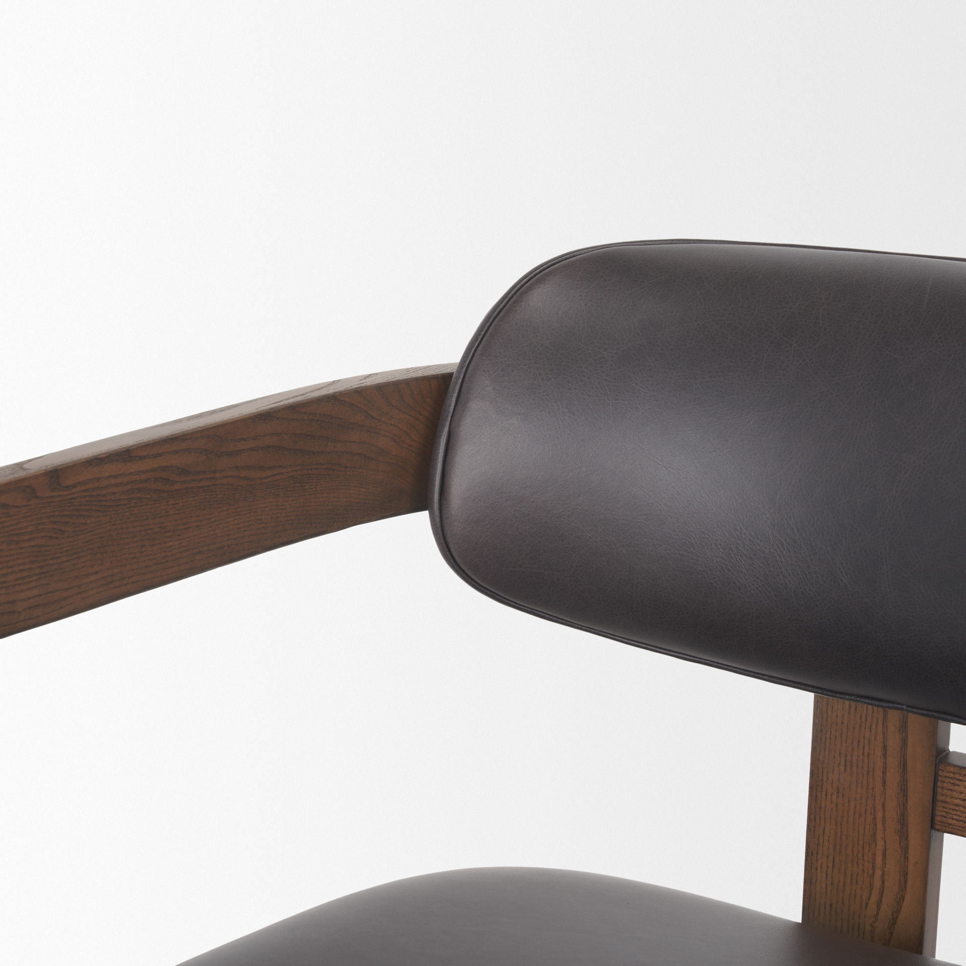 Shiro Medium Brown with Espresso Brown Leather Dining Chair large image 