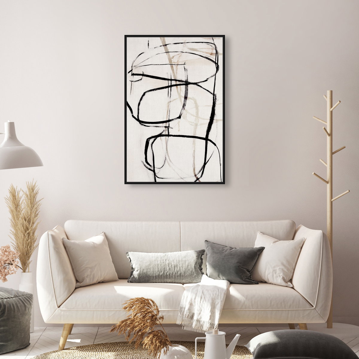 Scripted - With Hand Applied Paint (Black Paint), by Oliver Gal,  20x30 View 3
