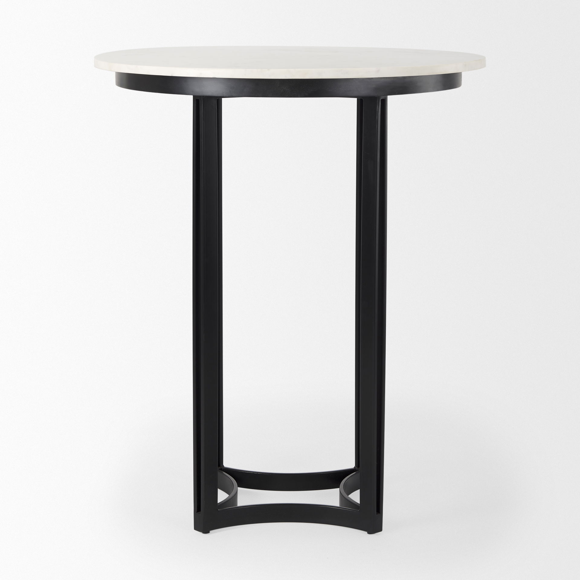 Tanner Marble & Matte Black Bistro Table large image 