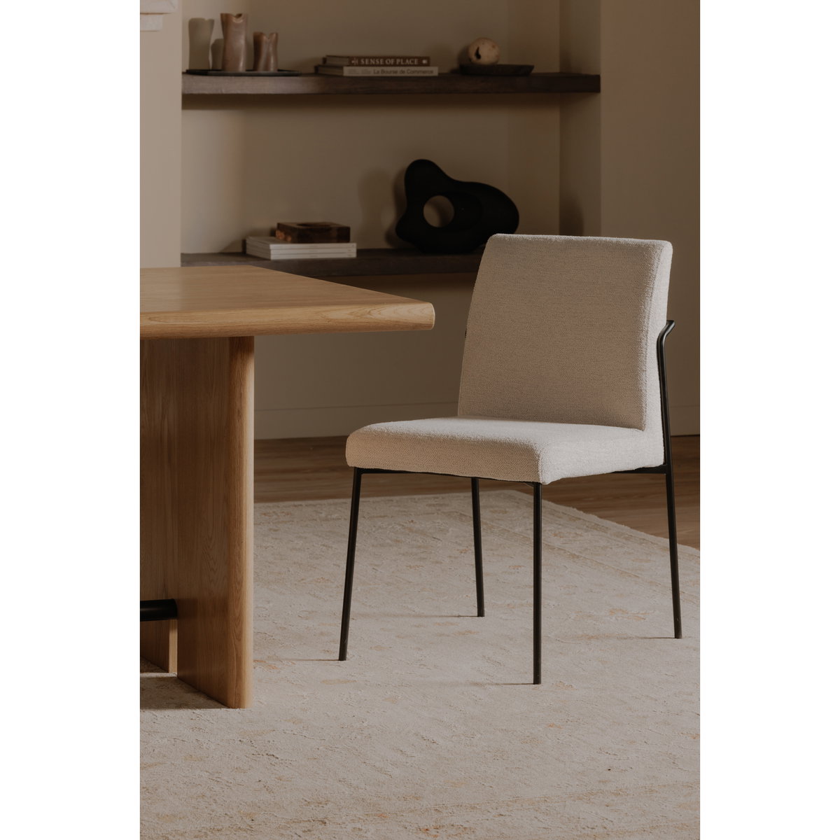 Danny Dining Chair Ivory Set Of Two, by Moe's Home, 18.7" width x 33.9" height x 23.6" depth View 7