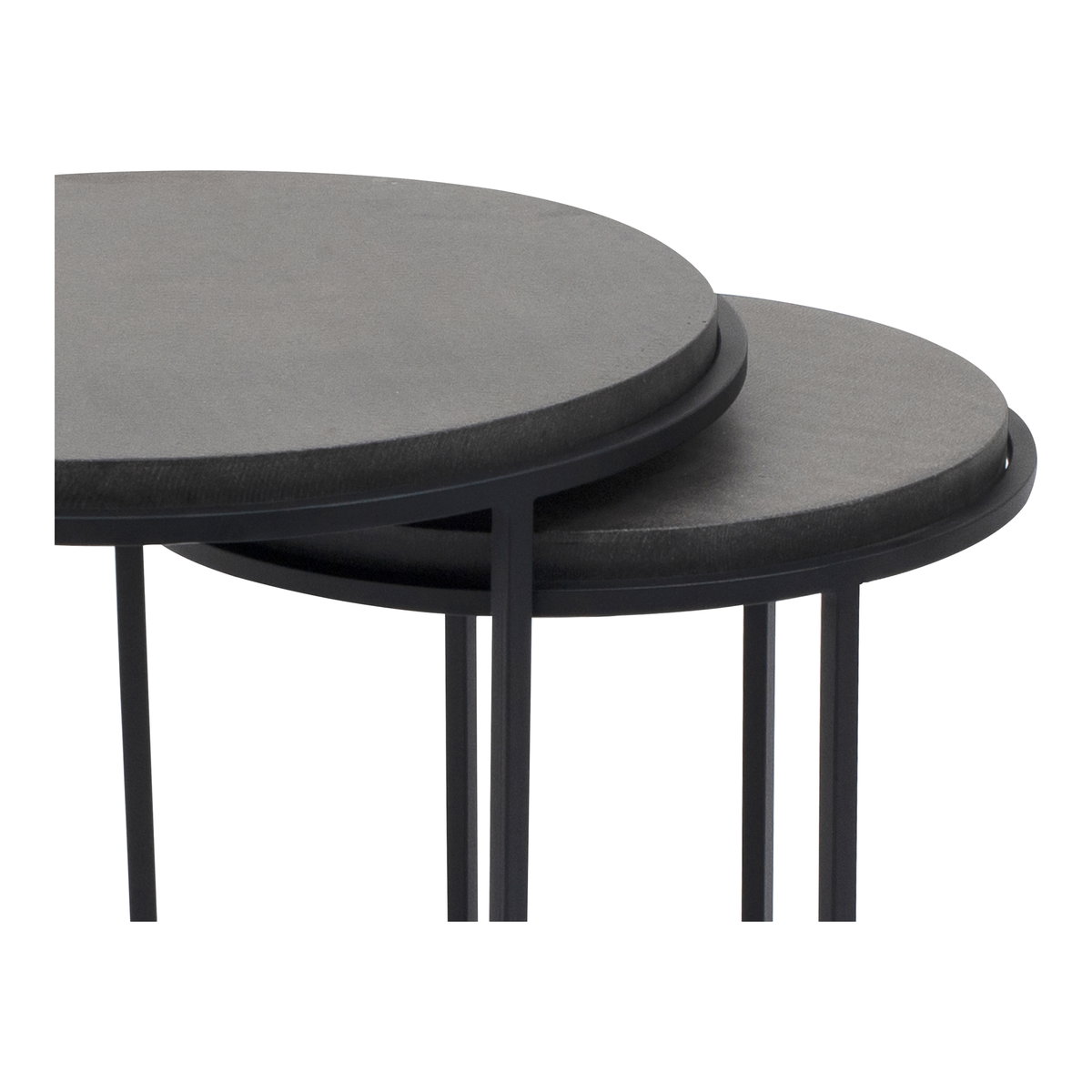 Roost Nesting Tables Black Set Of 2, Side & End Table by Moe's Home, 19.75" width x 18.25" height x 19.75" depth View 4