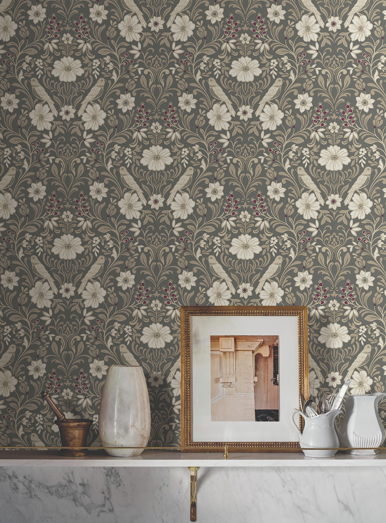 Colette Charcoal Wallpaper large image 