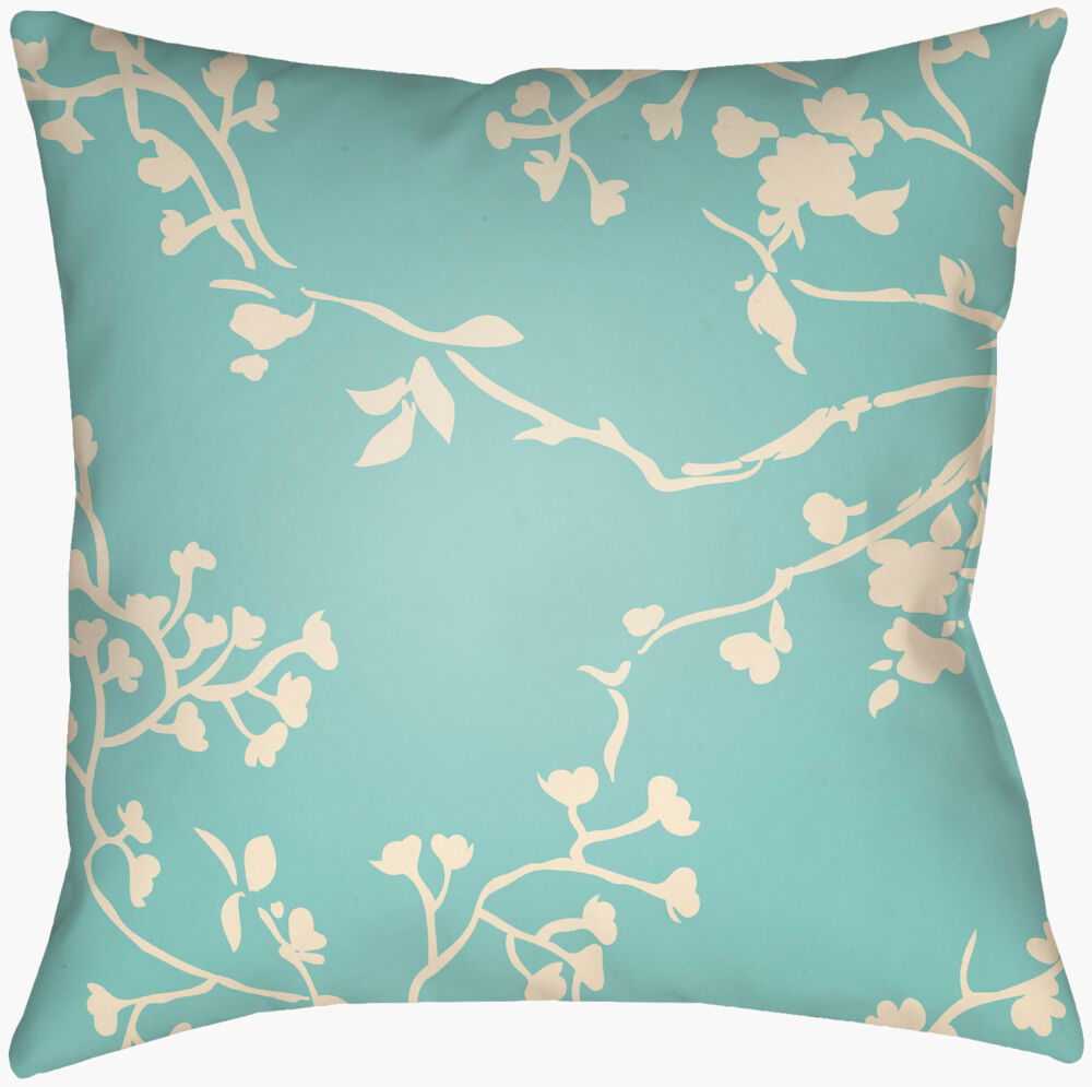 Chinoiserie Floral Accent Pillow, Decorative Pillow by Surya, 18" length x 18" width