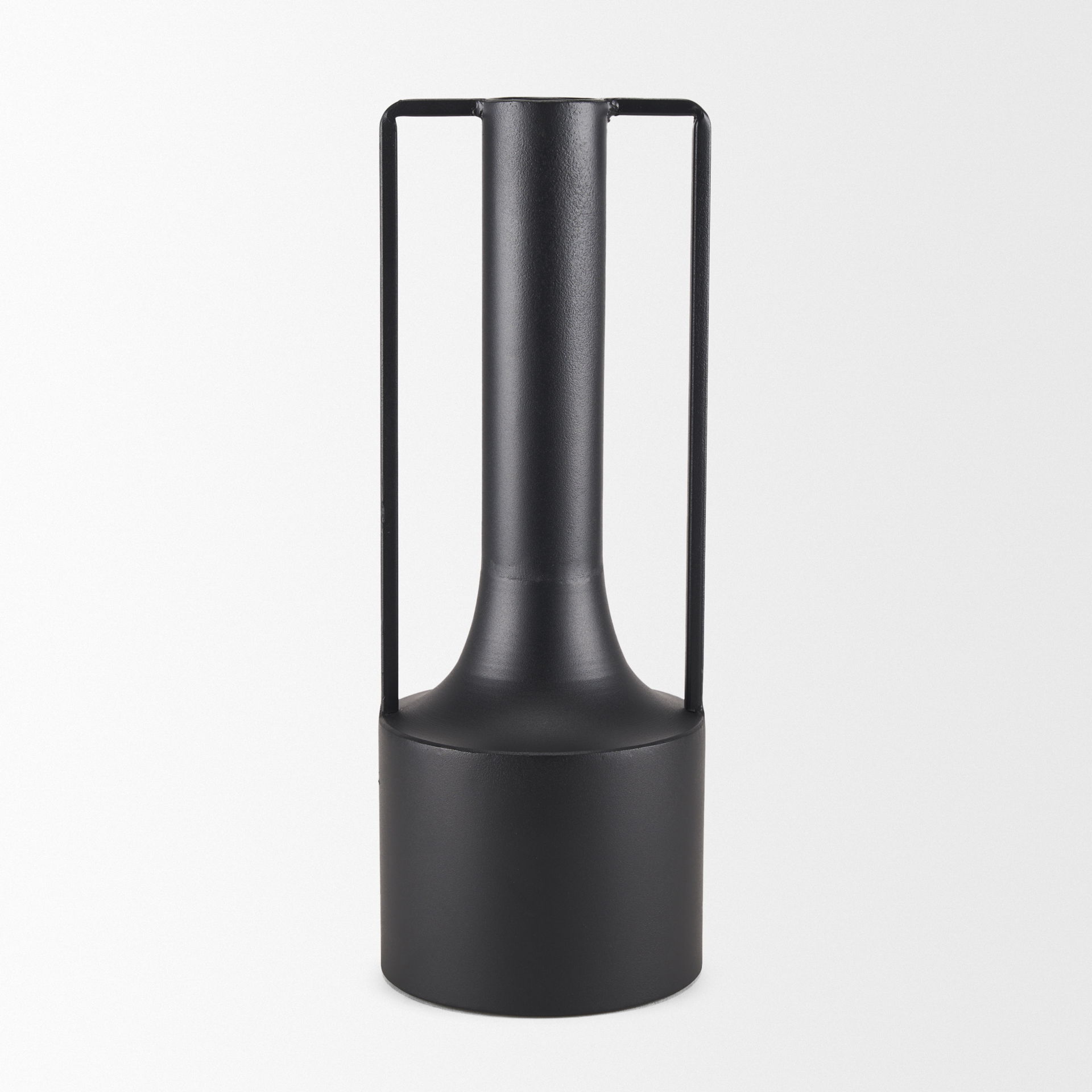 Tovi Tall Matte Black Narrow Metal Vase large image 
