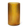 Dawn 11.4' Ribbed Amber Glass Vase, by Mercana, 6.1" length x 6.1" width x 11.42" height thumbnail 1
