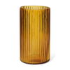Dawn 11.4' Ribbed Amber Glass Vase, by Mercana, 6.1" length x 6.1" width x 11.42" height thumbnail 1