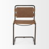 Berbick 33' Total Height Medium Brown Leather with Iron Frame Dining Chair, by Mercana, 20.5" length x 24" width x 33" height thumbnail 4