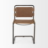 Berbick Open Back Dining Side Chair | Medium Brown Leather with Iron, Dining Chair by Mercana, 20.5" length x 24" width x 33" height thumbnail 4