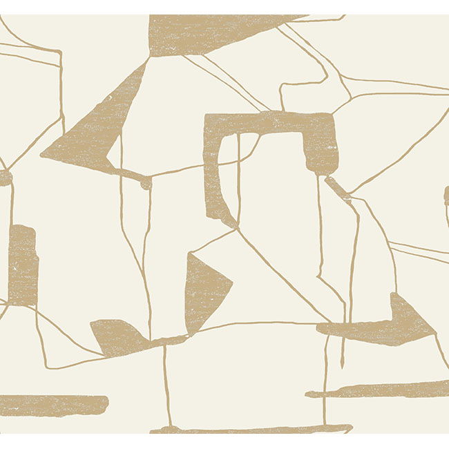 Abstract Geo Cream & Gold Wallpaper large image 
