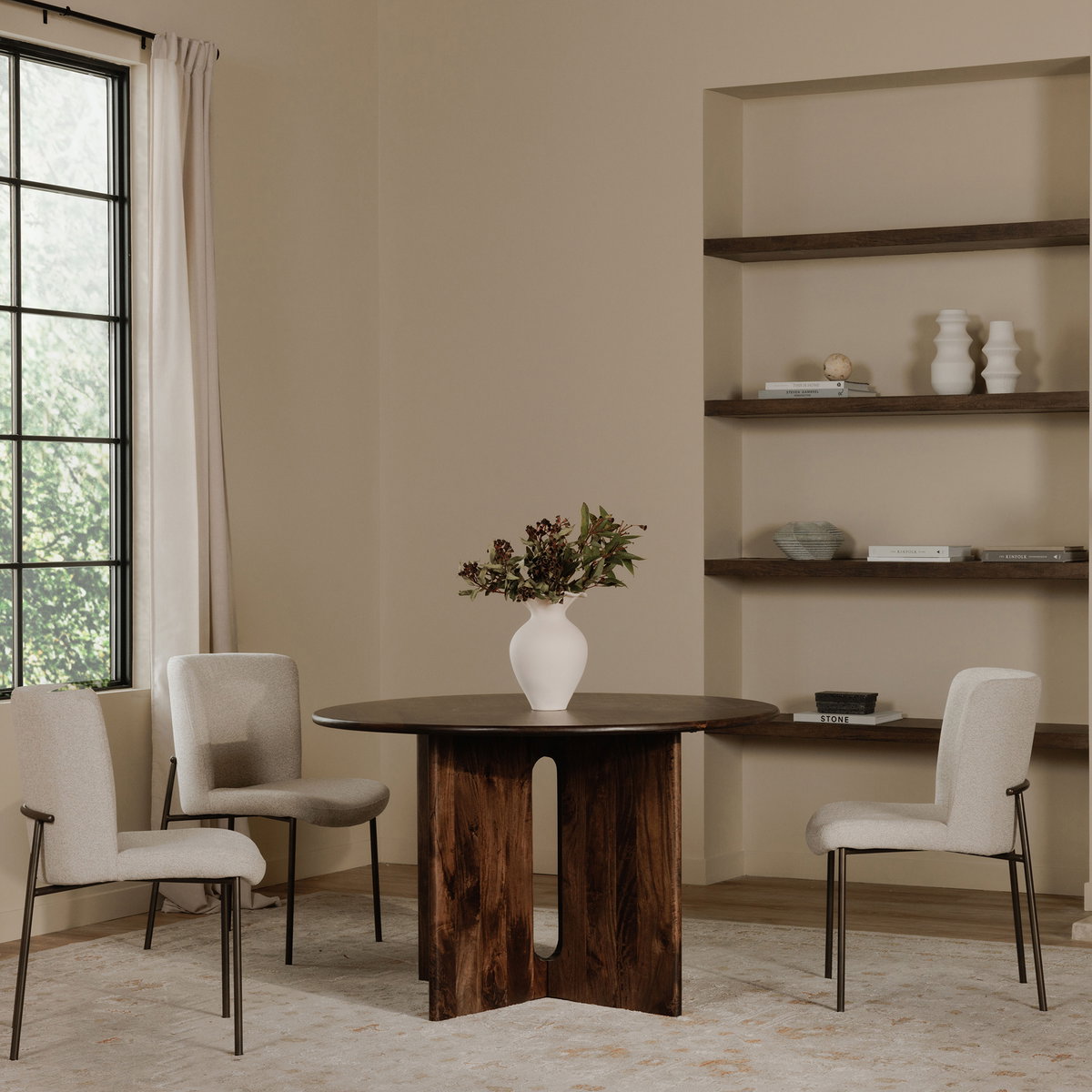 Stanley Dining Table Dark Brown, by Moe's Home, 48" width x 30" height x 48" depth View 7