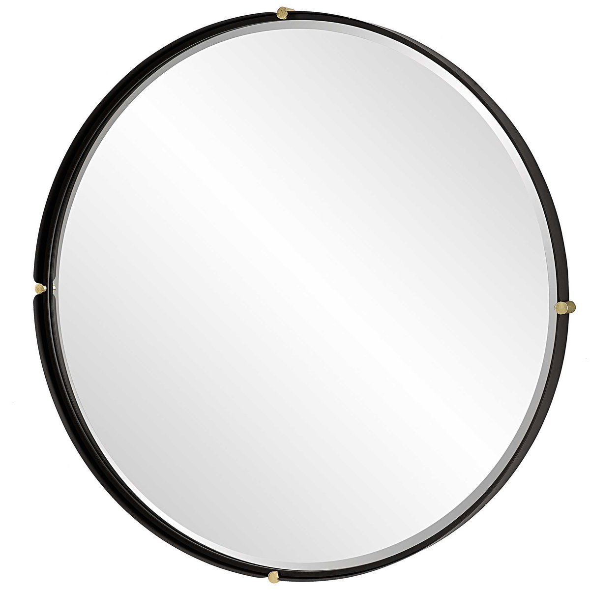 Bonded Round Black Mirror, by Uttermost, 48.87" width x 48.87" height x 2.37" depth View 5