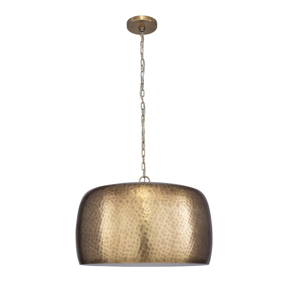 Lemont Hammered Brass 1 Light Pendant, Ceiling Light by Uttermost, 24" width x 15.5" height x 24" diameter x 24" depth View 4