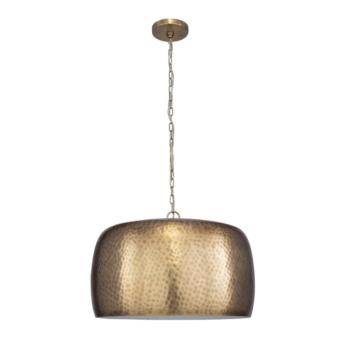 Lemont Hammered Brass 1 Light Pendant, Mini Light Pendant by Uttermost, 24" width x 15.5" height x 24" diameter x 24" depth View 4