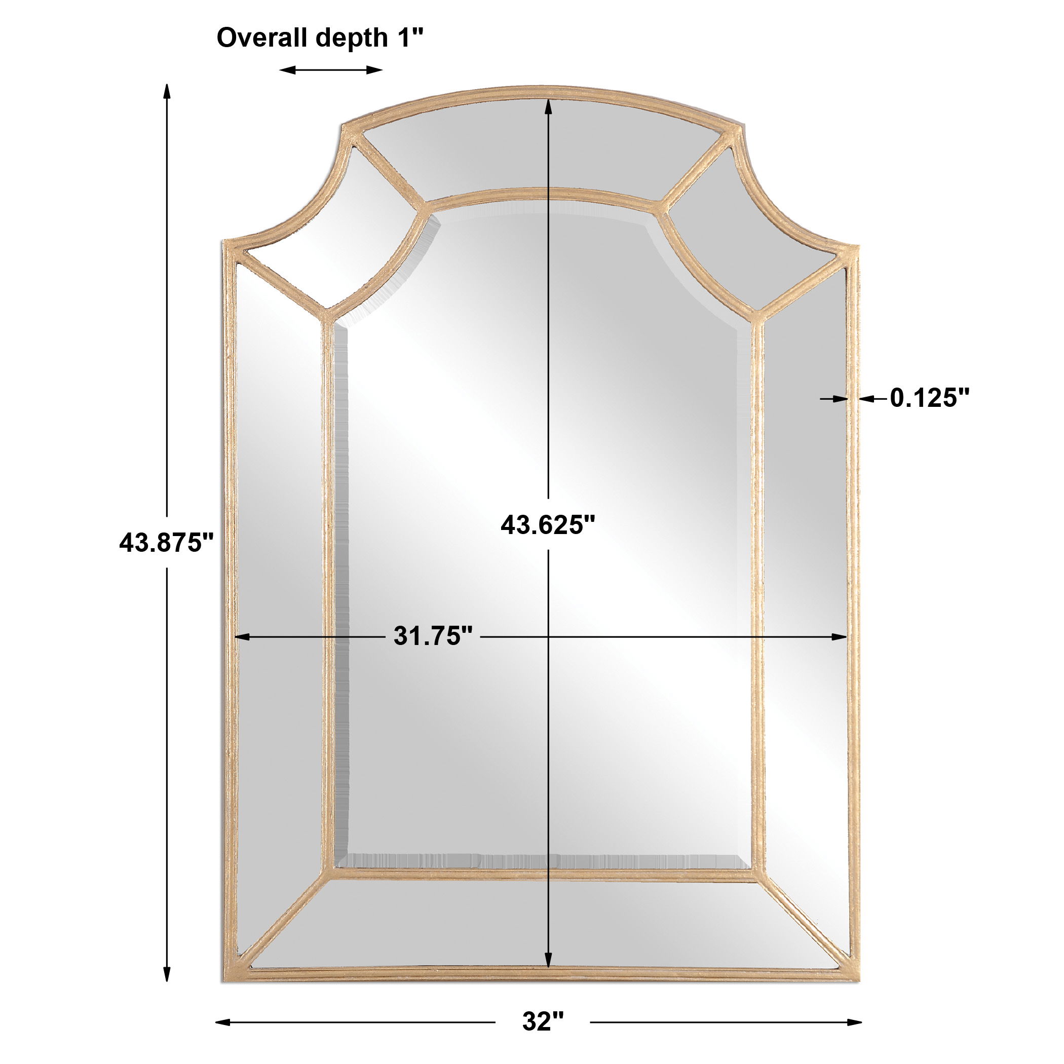 Francoli Gold Arch Mirror large image 