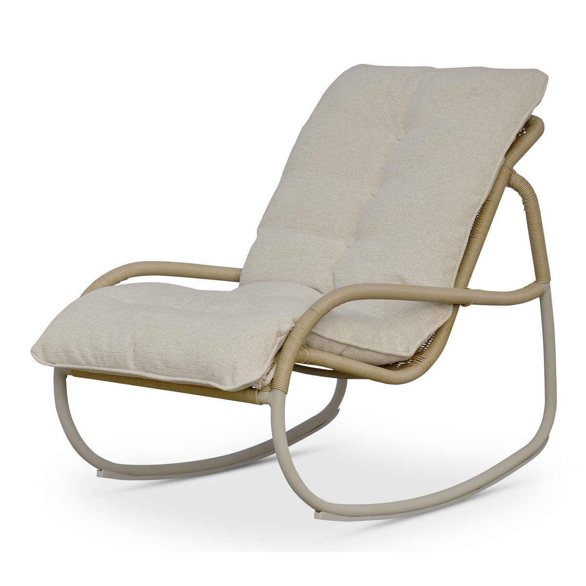 Lyra Outdoor Rocking Chair Beige, Outdoor Chair by Moe's Home, 2'2.77" width x 2'10" height x 3'2" depth View 3