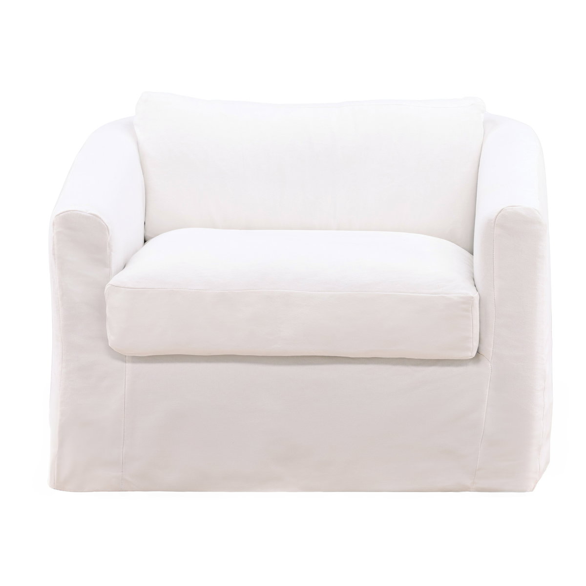 Violeta Sofa Chair Slipcover White, Sofas & Sectional by Dovetail, 40.63" width x 30" height x 41" depth View 2