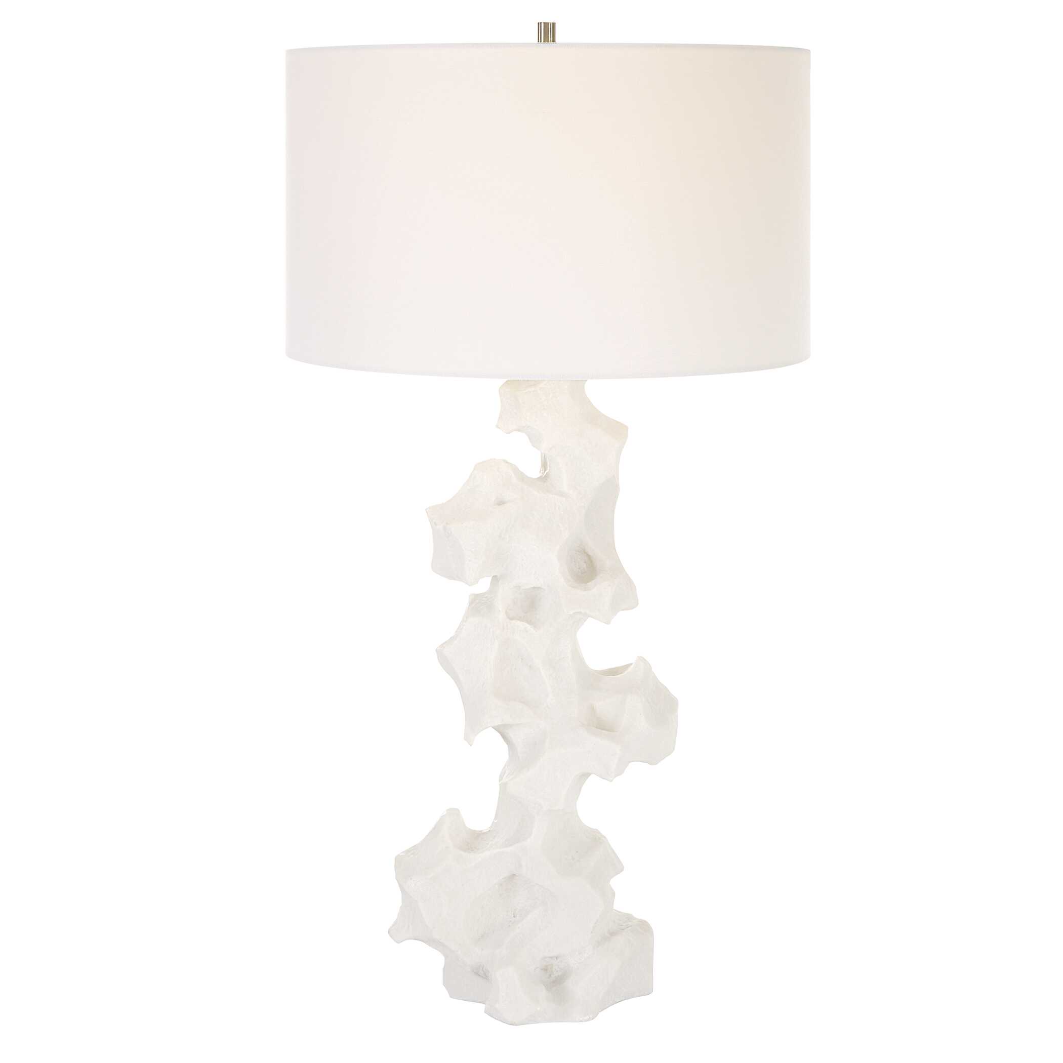 Remnant White Marble Table Lamp, by Uttermost, 17" width x 32" height x 17" depth View 1