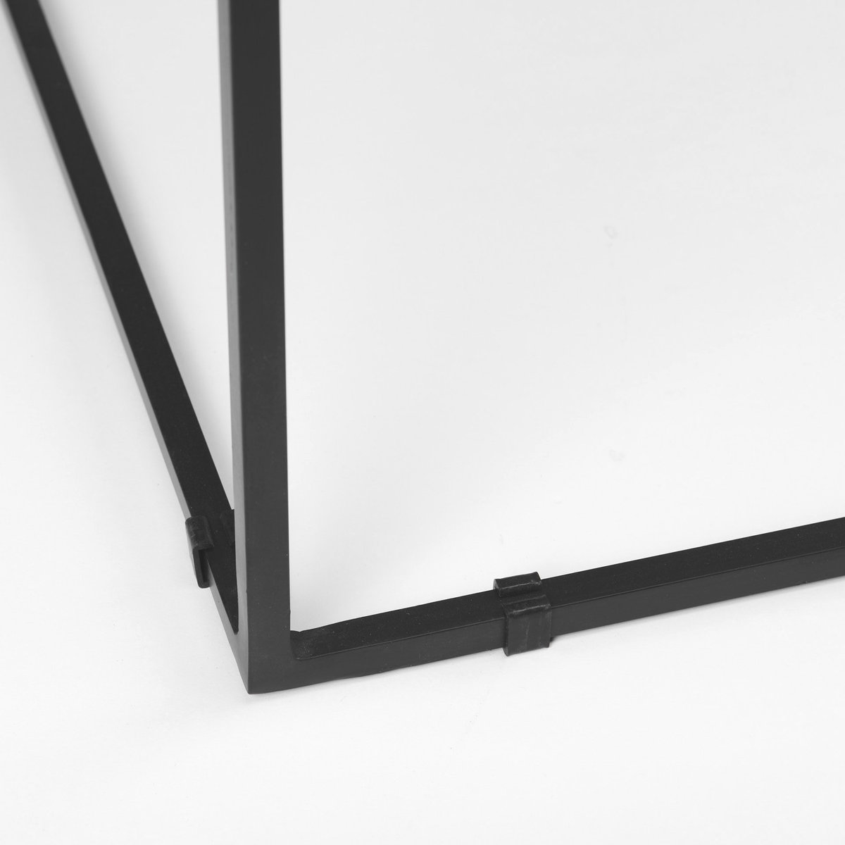 Nathan II 18' x 20' Square Top White Marble and Black Metal End/Side Table, Side & End Table by Mercana, 18" length x 18" width x 20" height View 14
