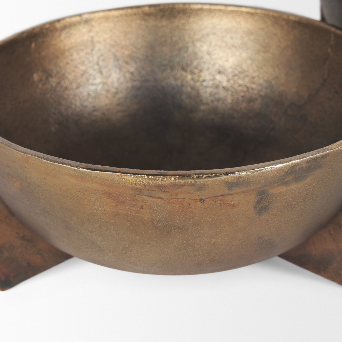 Quita Large Gold Metal Decorative Bowls (Set of 2), by Mercana, 14" length x 14" width x 6.75" height View 10