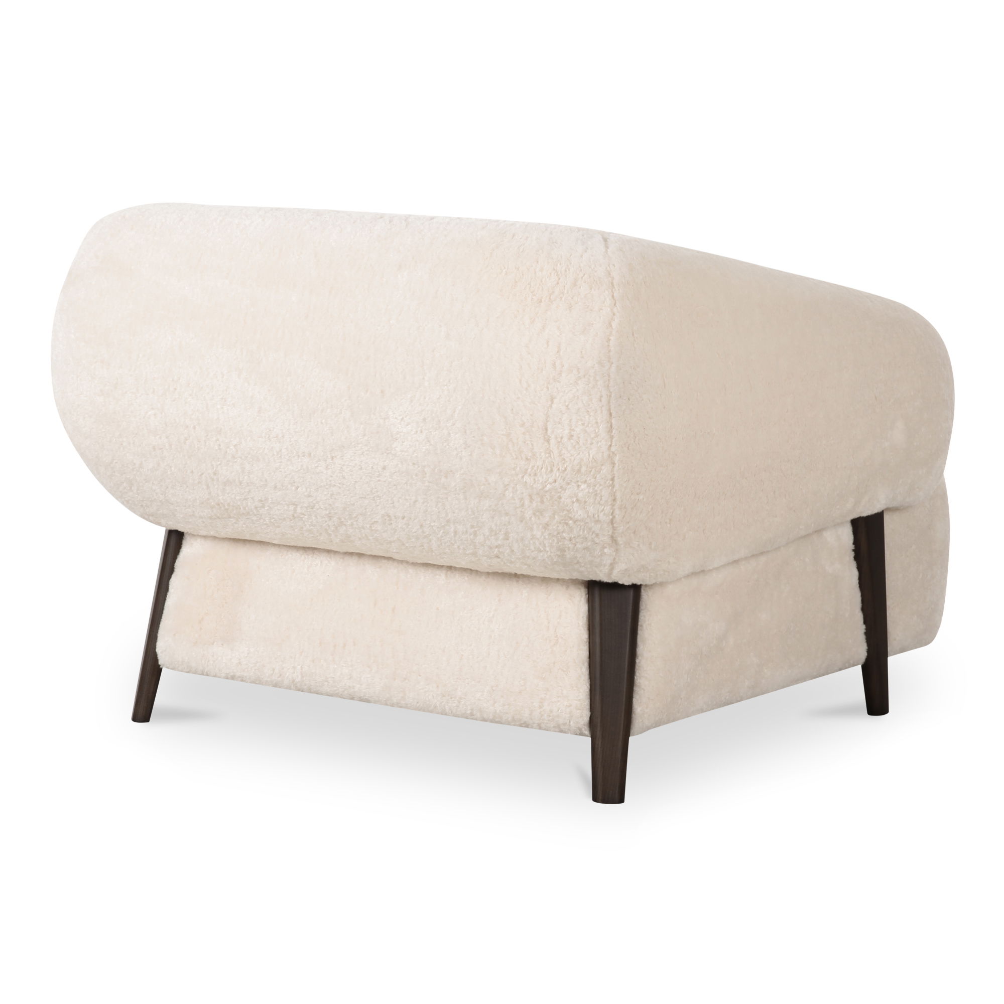 Devlin Lounge Chair Cream Faux Fur, Chaise Lounges & Daybed by Moe's Home, 40.55" width x 29.5" height x 40.16" depth View 3