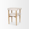 Arden Curved Back Dining Side Chair | Cream Twill with Brown Wood, Dining Chair by Mercana, 26" length x 21.5" width x 28" height thumbnail 7