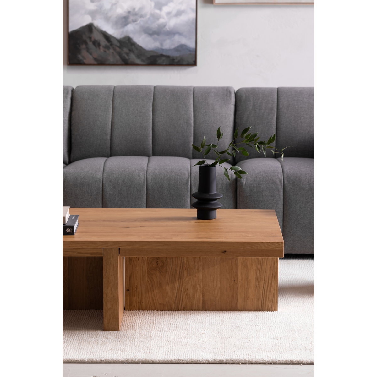 Folke Rectangular Coffee Table Natural, by Moe's Home, 50" width x 13.5" height x 31" depth View 6