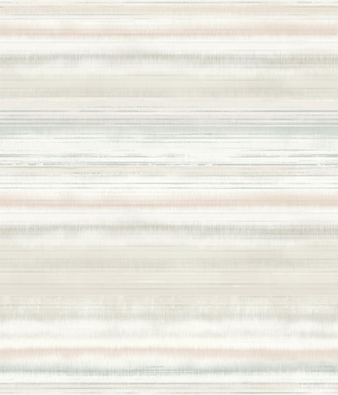 Fleeting Horizon Stripe Clay & Mint Peel & Stick Wallpaper