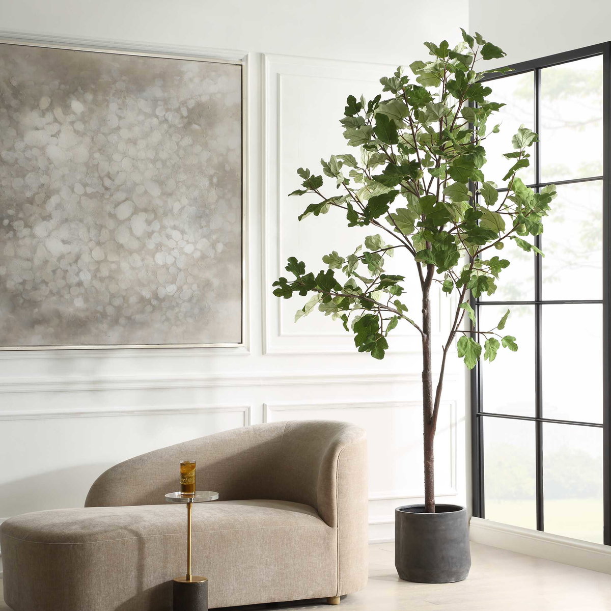 Eden Potted Fig Tree, Artificial Plants & Flower by Uttermost, 37" width x 108.25" height x 31.5" depth View 3