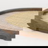 Silas Cane and Medium Brown Wood Round Tray thumbnail 5