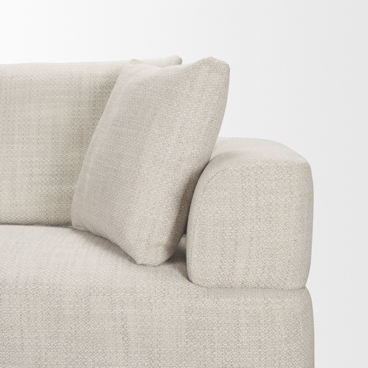 Warner Oatmeal 3 Piece Sofa Set with Corner Piece, Sectional Sofa by Mercana, 113" length x 113" width x 32.68" height View 6