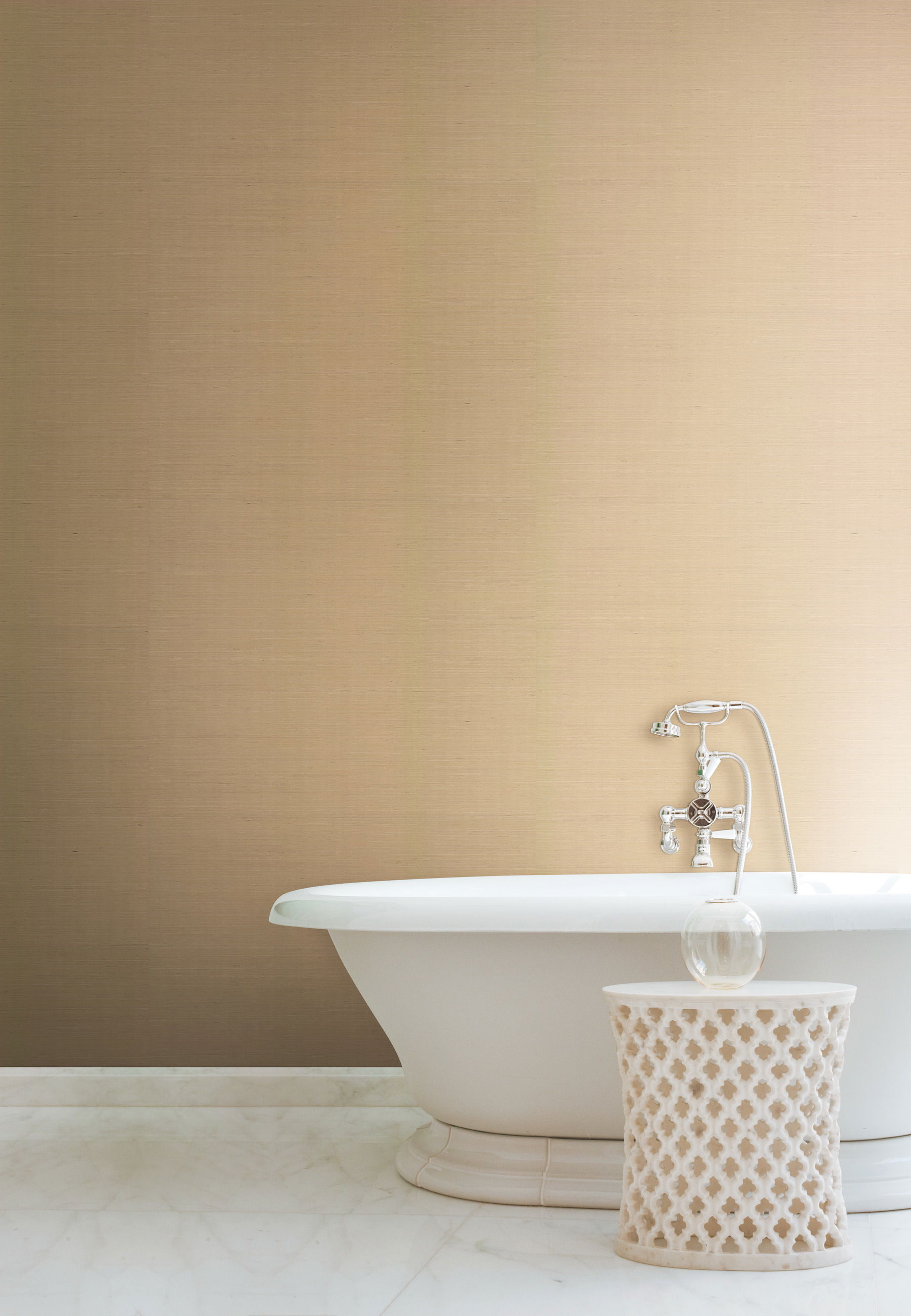 Plain Grass Beige Wallpaper, by York Wall, 24' length x 3' width x 0.02" depth View 2