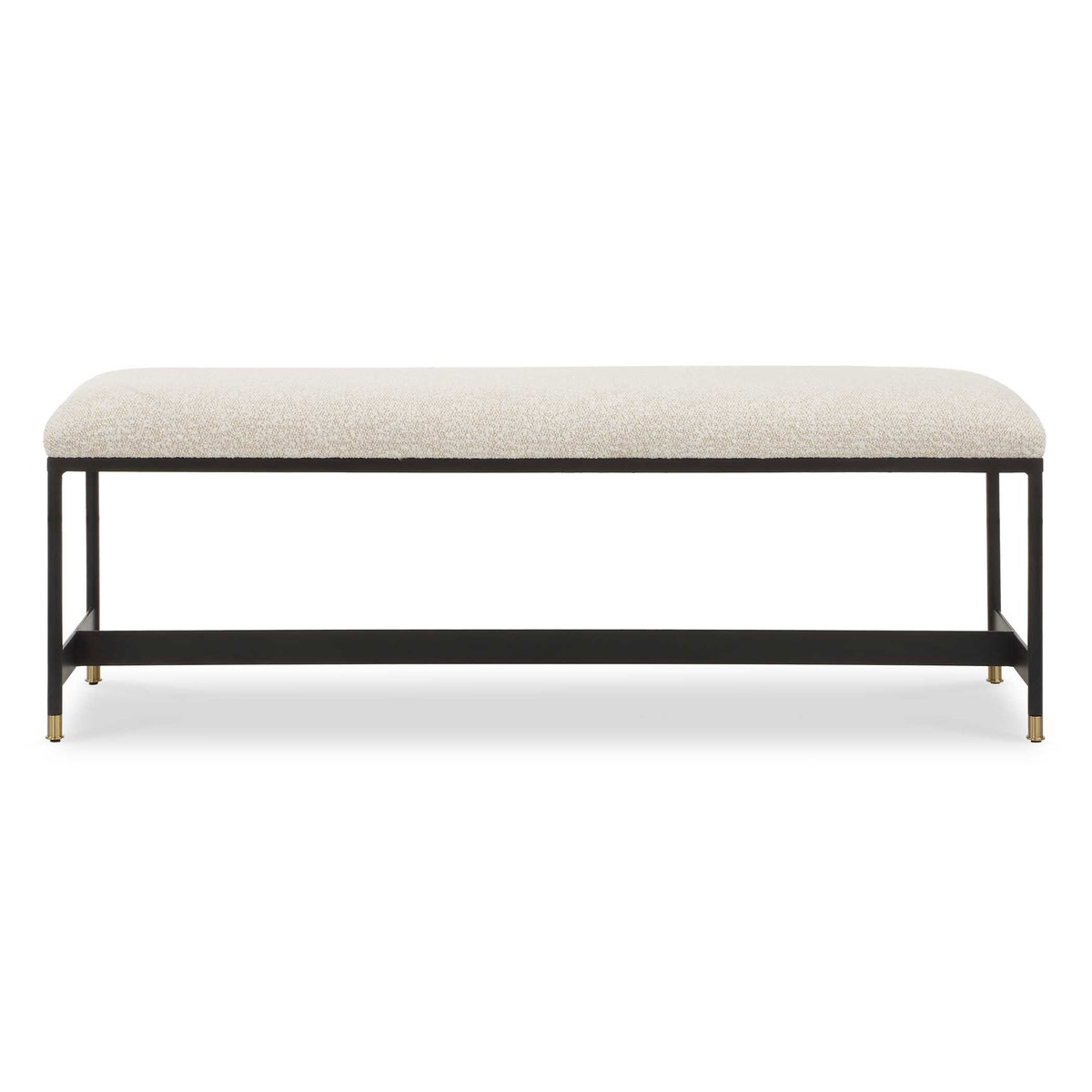 Halston Upholstered White Bench, Benche by Uttermost, 54" width x 19" height x 16" depth View 1