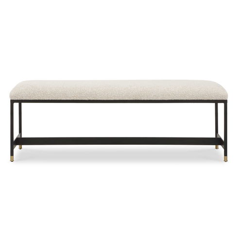 Halston Upholstered White Bench