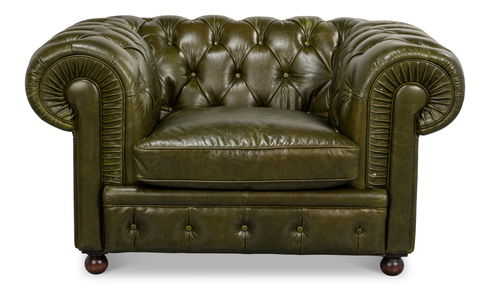 Savile Leather Chair,Green