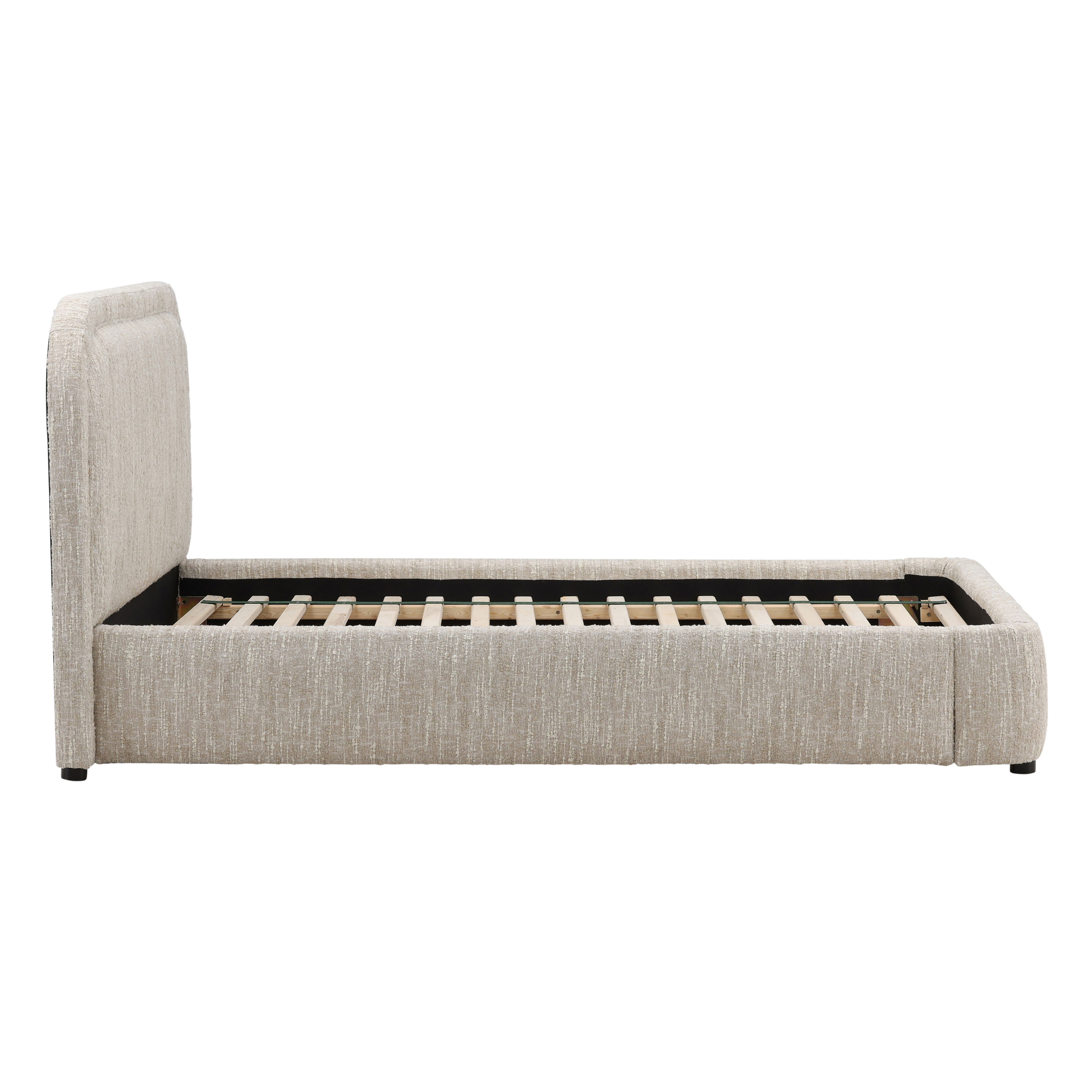 Agi Bed King Beige, by Dovetail, 88" width x 43" height x 89" depth View 3