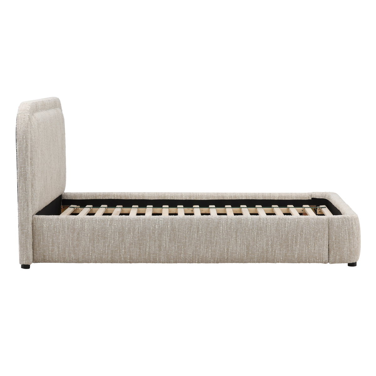 Agi Bed King Beige, by Dovetail, 88.5" width x 43.5" height x 88" depth View 3